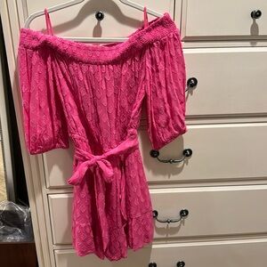 Lilly Pulitzer pink dress Sz S. NWT. Gorgeous. Fun. Flirty. Off the shoulder.